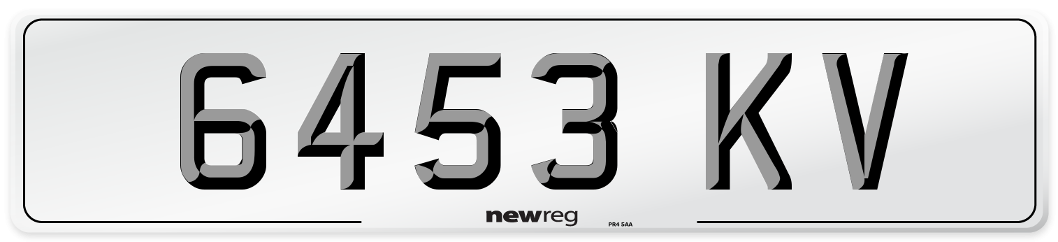 6453 KV Number Plate from New Reg